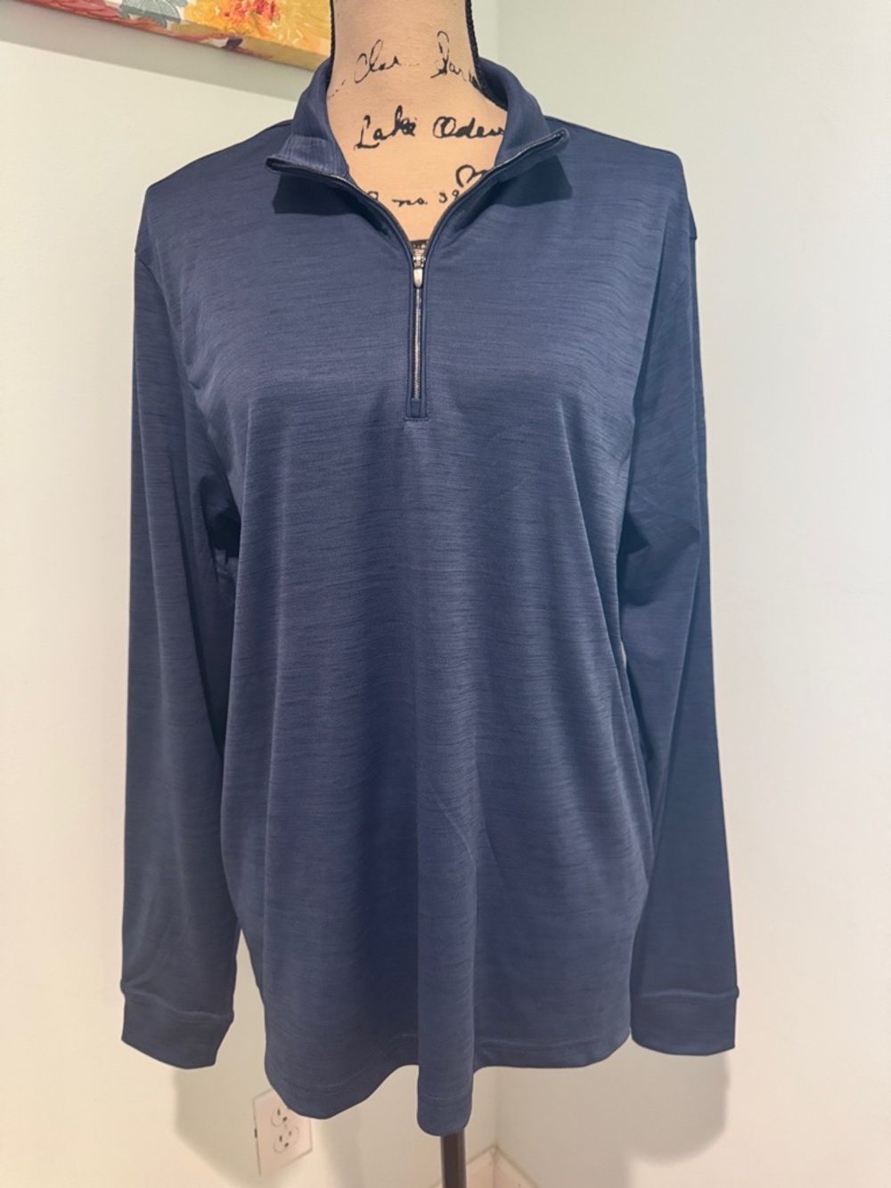 Greg Norman Men's Navy Quarter-Zip Long Sleeve Shirt size Medium